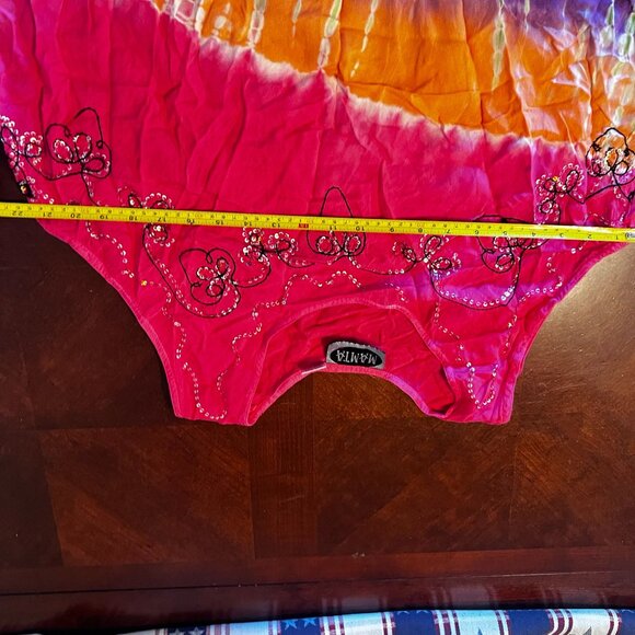 Mamta Women's Boho Tie-Dye Sleeveless Dress Hand Embroidered One Size - Picture 5 of 7